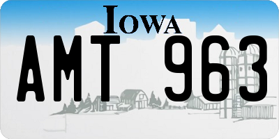 IA license plate AMT963