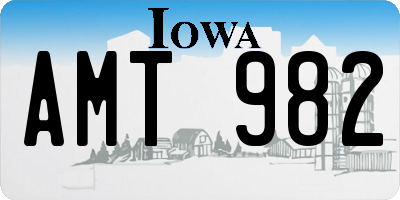 IA license plate AMT982