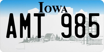 IA license plate AMT985