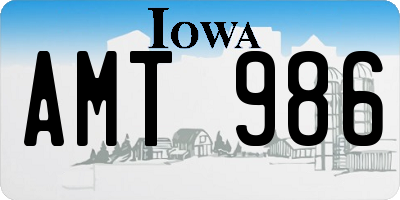 IA license plate AMT986