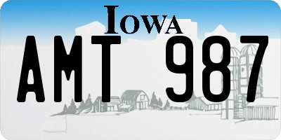 IA license plate AMT987