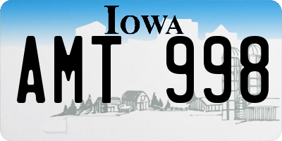 IA license plate AMT998
