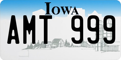 IA license plate AMT999