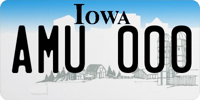 IA license plate AMU000