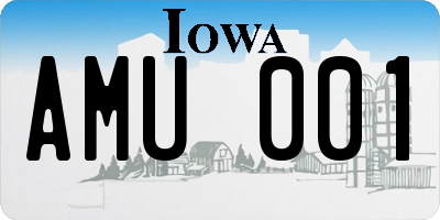 IA license plate AMU001