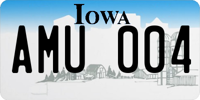 IA license plate AMU004