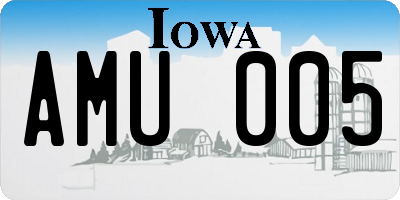 IA license plate AMU005