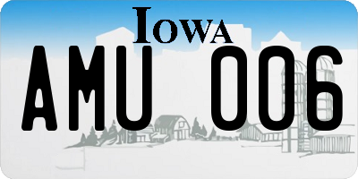 IA license plate AMU006