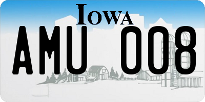 IA license plate AMU008