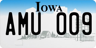 IA license plate AMU009