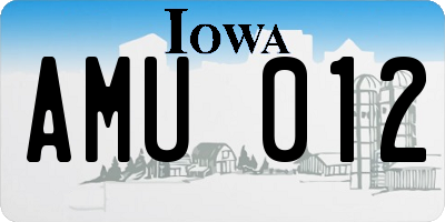 IA license plate AMU012