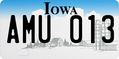 IA license plate AMU013