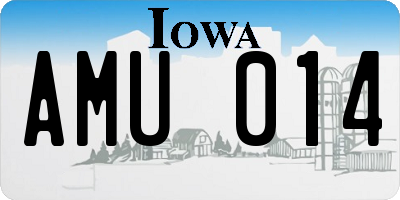 IA license plate AMU014