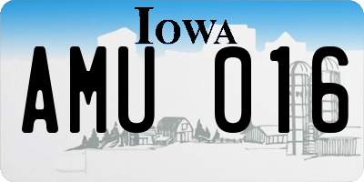 IA license plate AMU016