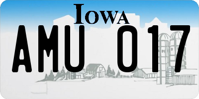 IA license plate AMU017
