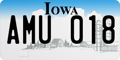 IA license plate AMU018