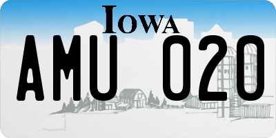 IA license plate AMU020