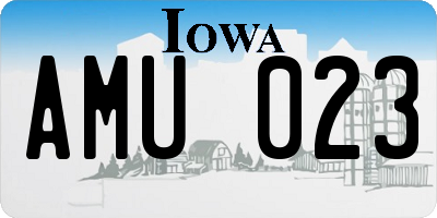 IA license plate AMU023