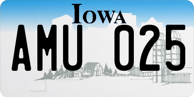 IA license plate AMU025