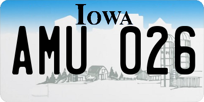 IA license plate AMU026