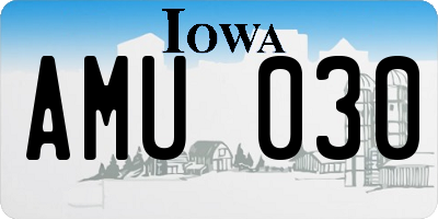 IA license plate AMU030