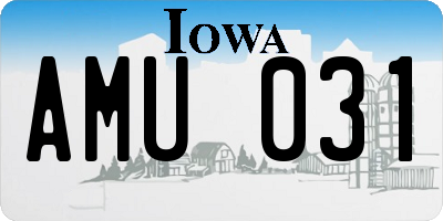IA license plate AMU031