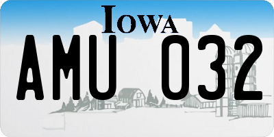 IA license plate AMU032