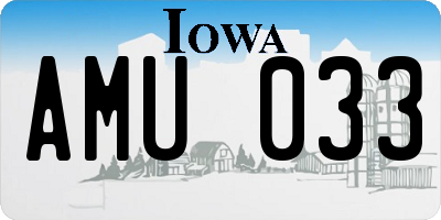 IA license plate AMU033