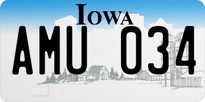 IA license plate AMU034