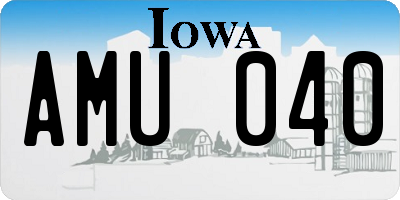 IA license plate AMU040
