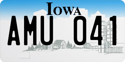 IA license plate AMU041