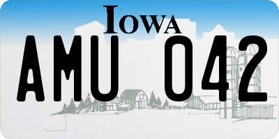 IA license plate AMU042