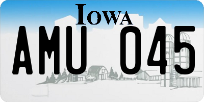 IA license plate AMU045