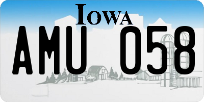 IA license plate AMU058