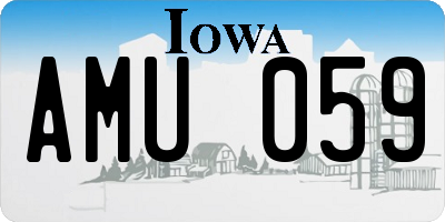 IA license plate AMU059