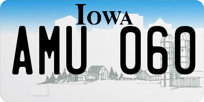 IA license plate AMU060