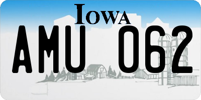 IA license plate AMU062