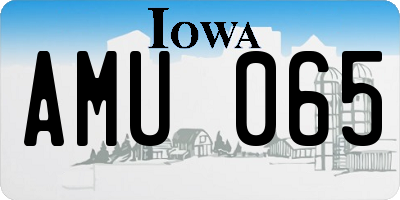 IA license plate AMU065