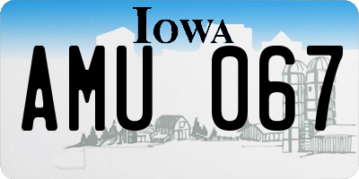 IA license plate AMU067