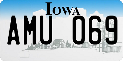 IA license plate AMU069