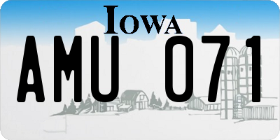 IA license plate AMU071