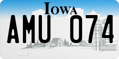 IA license plate AMU074