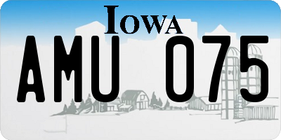 IA license plate AMU075