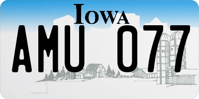 IA license plate AMU077