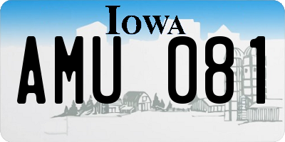 IA license plate AMU081