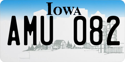 IA license plate AMU082