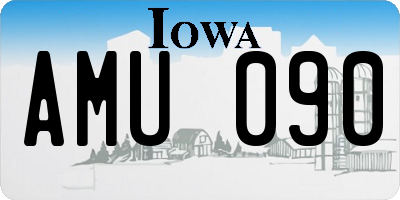 IA license plate AMU090