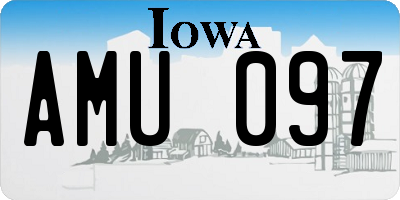 IA license plate AMU097