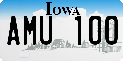 IA license plate AMU100