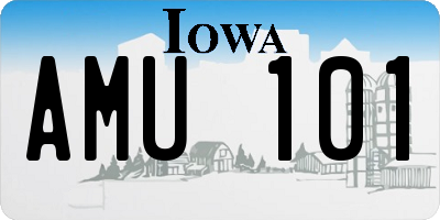 IA license plate AMU101
